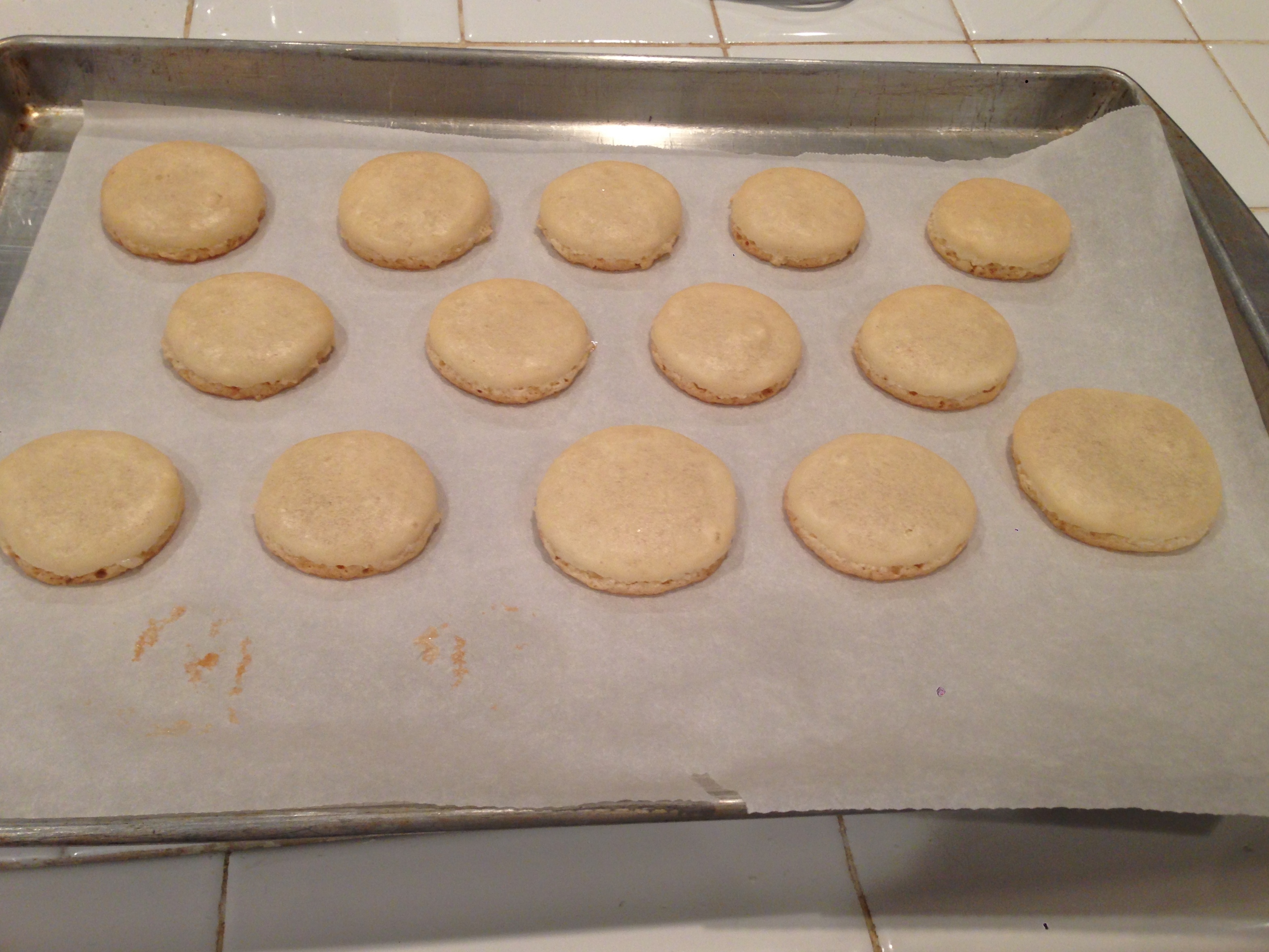 Macarons on a pan